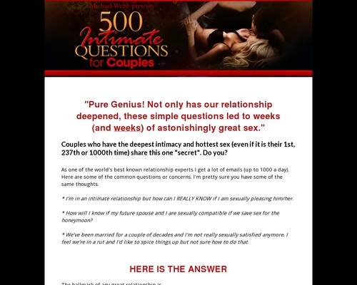 500 Intimate Questions for Couples – The Secret to Sizzling Sex